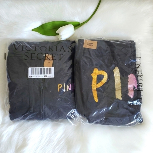 ⭐️(Set) PINK VS Full-Zip Hoodie Size M + PINK VS Jogger Size M - Picture 10 of 12